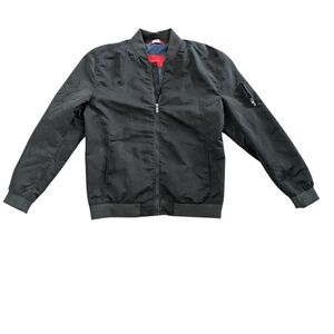 Zara Dk.Olive Bomber Jacket Lightweight Ribbed Sz.XL